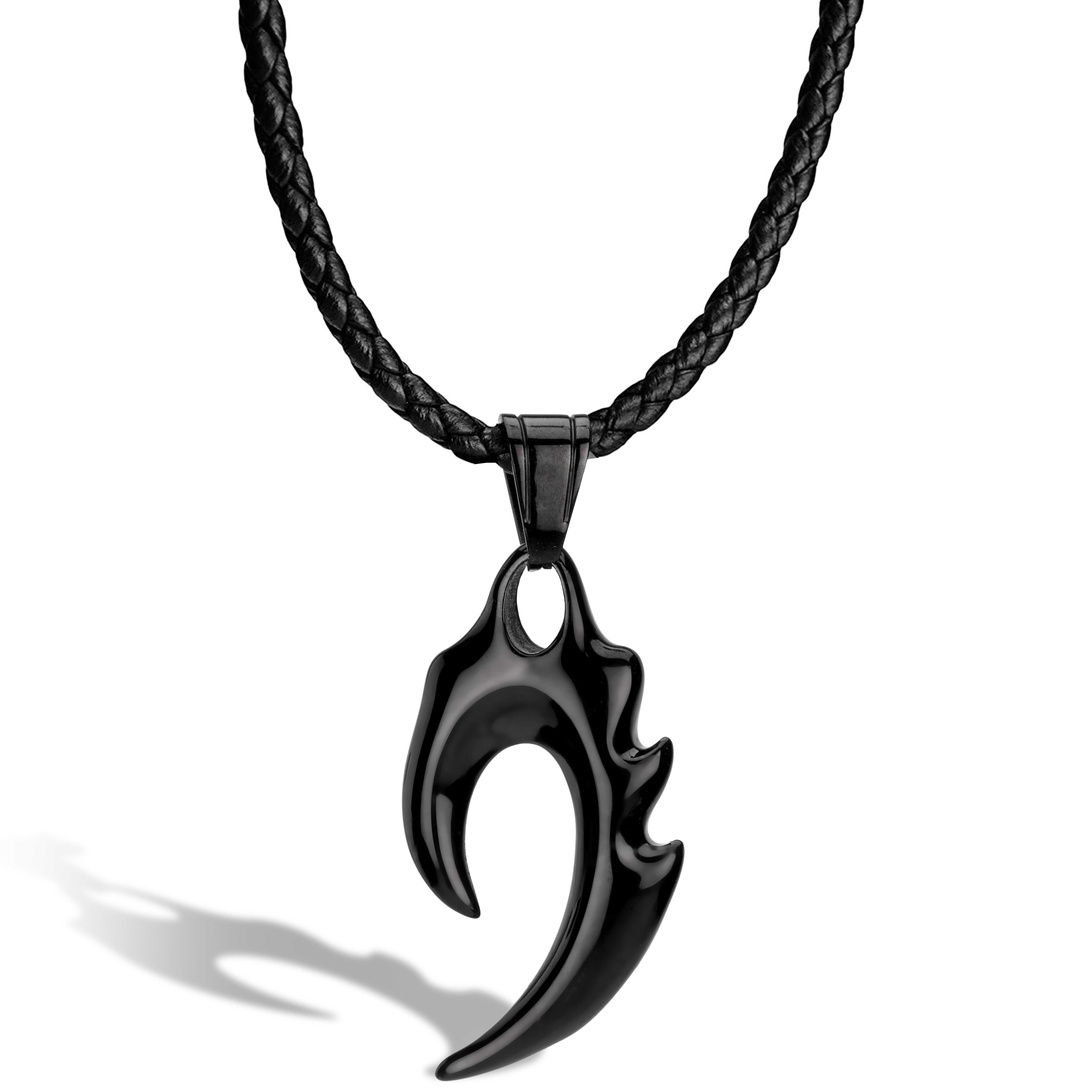 SERASAR Collana da uomo in acciaio inossidabile nero 50cm