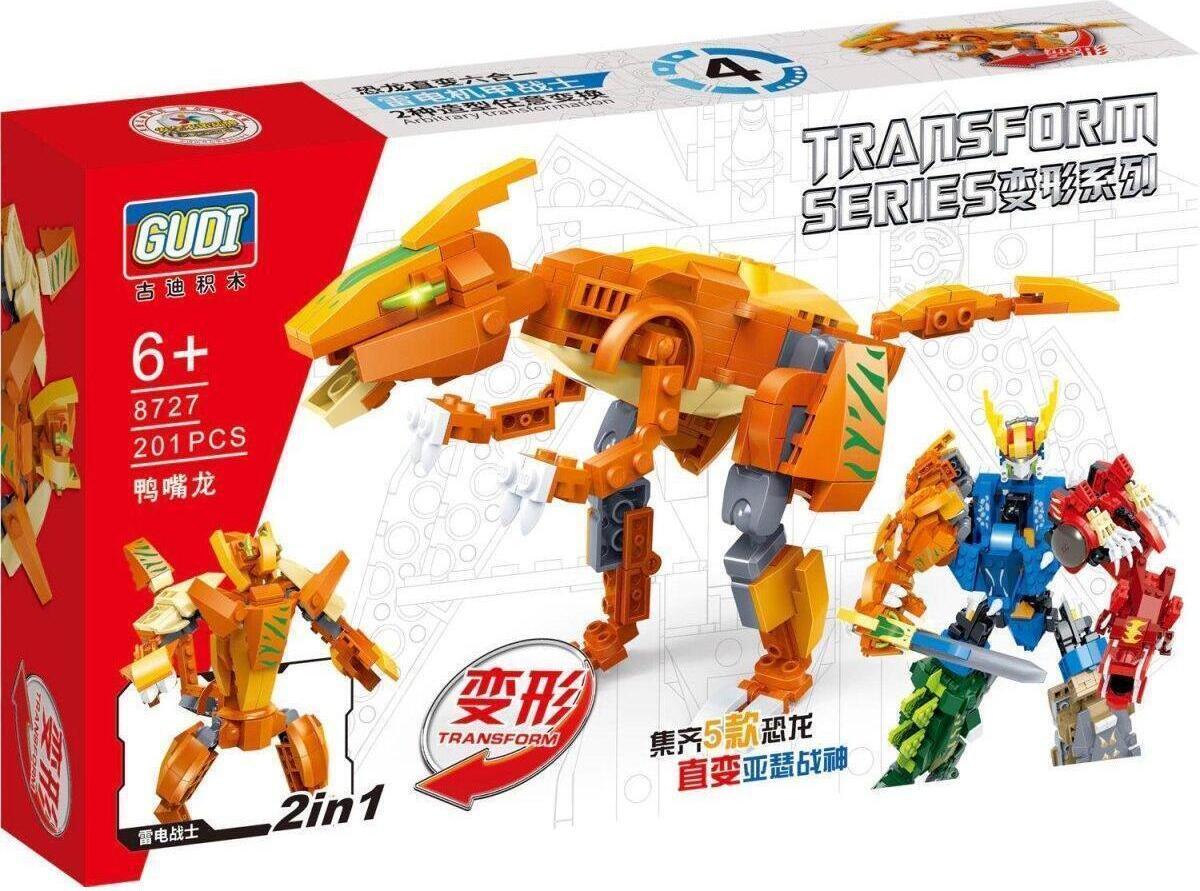 GUDI Transformierbarer Mecha-Dino Parasaurus Bauset, 201 Teile
