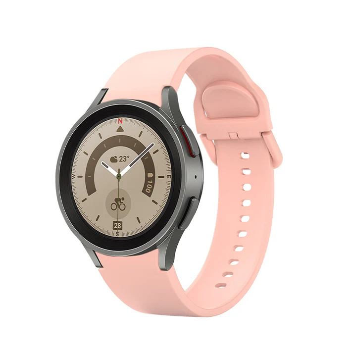 20 mm silikónový remienok SYSTEM-S pre smart hodinky Samsung Galaxy Watch 5 4 v ružovej farbe