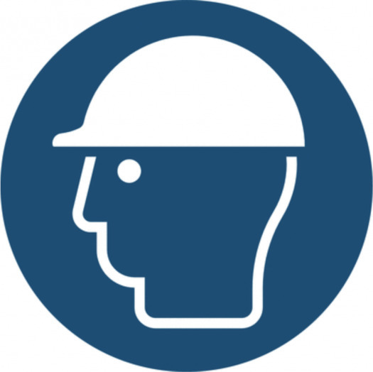 MBS FIRE Aufkleber Gebotszeichen Helm Kopfschutz Sicherheitsschild ISO7010 ASR blau 200mm
