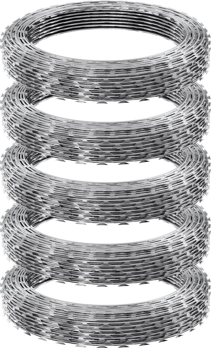VEVOR Stacheldraht, 75 m Stacheldraht, 5 Rollen Stacheldrahtzaun Stacheldrahtzaun, Stacheldrahtband Verzinkter Stacheldrahtzaun, Rollen Stacheldraht für den Garten SD-SRBW17.5-BTO22