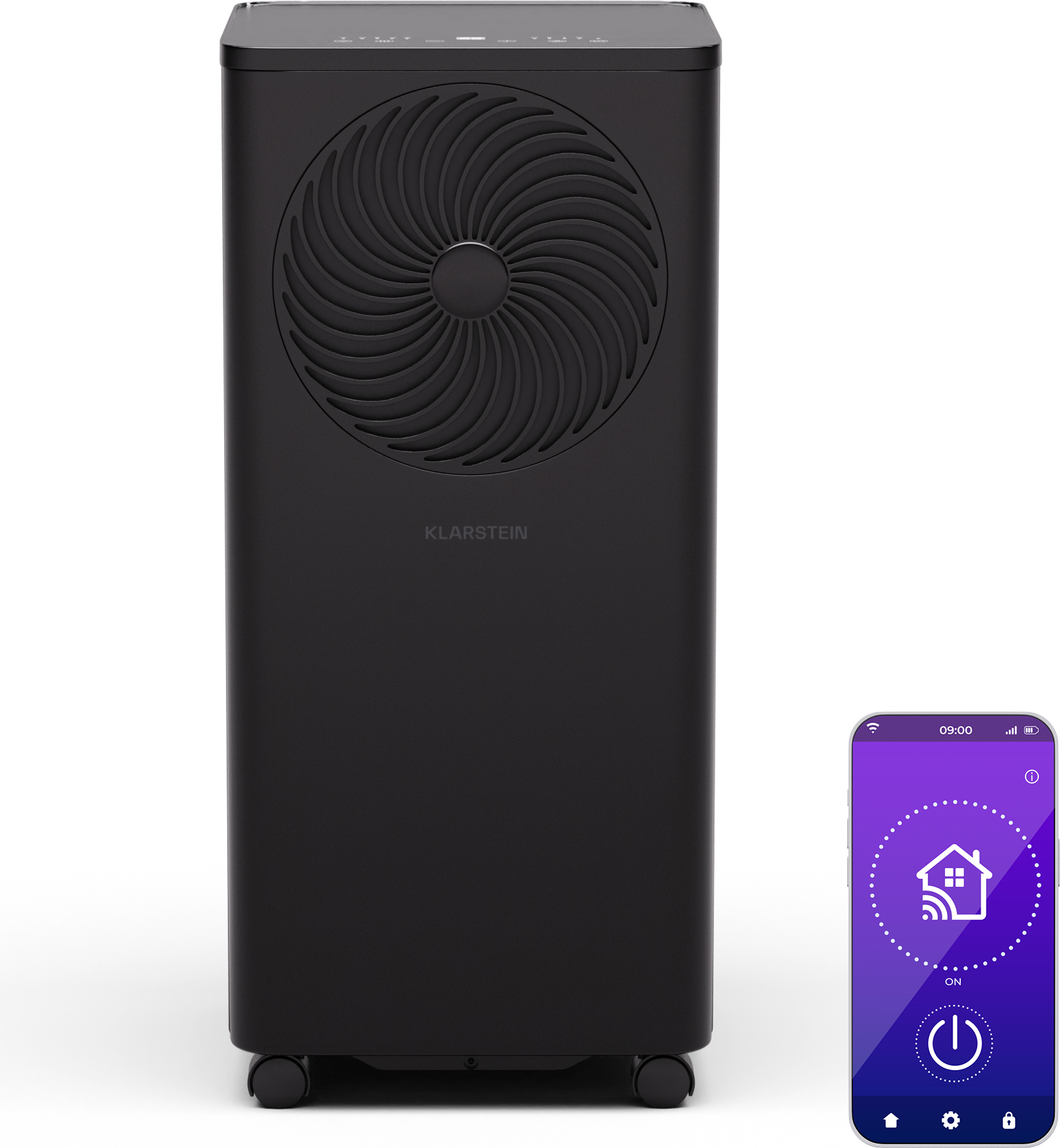 Klarstein prenosná inteligentná klimatizácia 3 v 1, 9000 BTU - ideálna pre miestnosti do 31 m² vrátane súpravy - výkonný odvlhčovač a ventilátor v jednom - pre optimálnu vnútornú klímu
