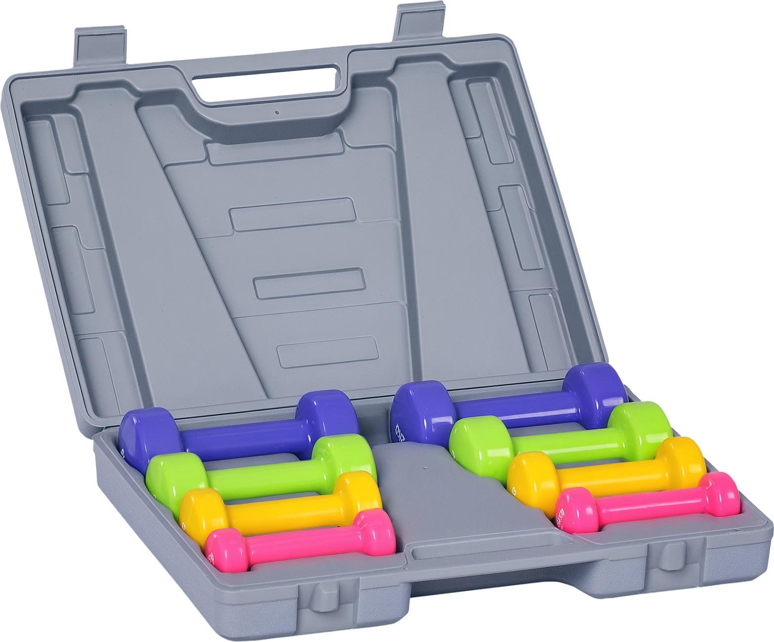 SUGIFT Hantelset 4 Hantelpaare mit Koffer 0,5 kg/1 kg/1, 41 x 30 x 8 cm