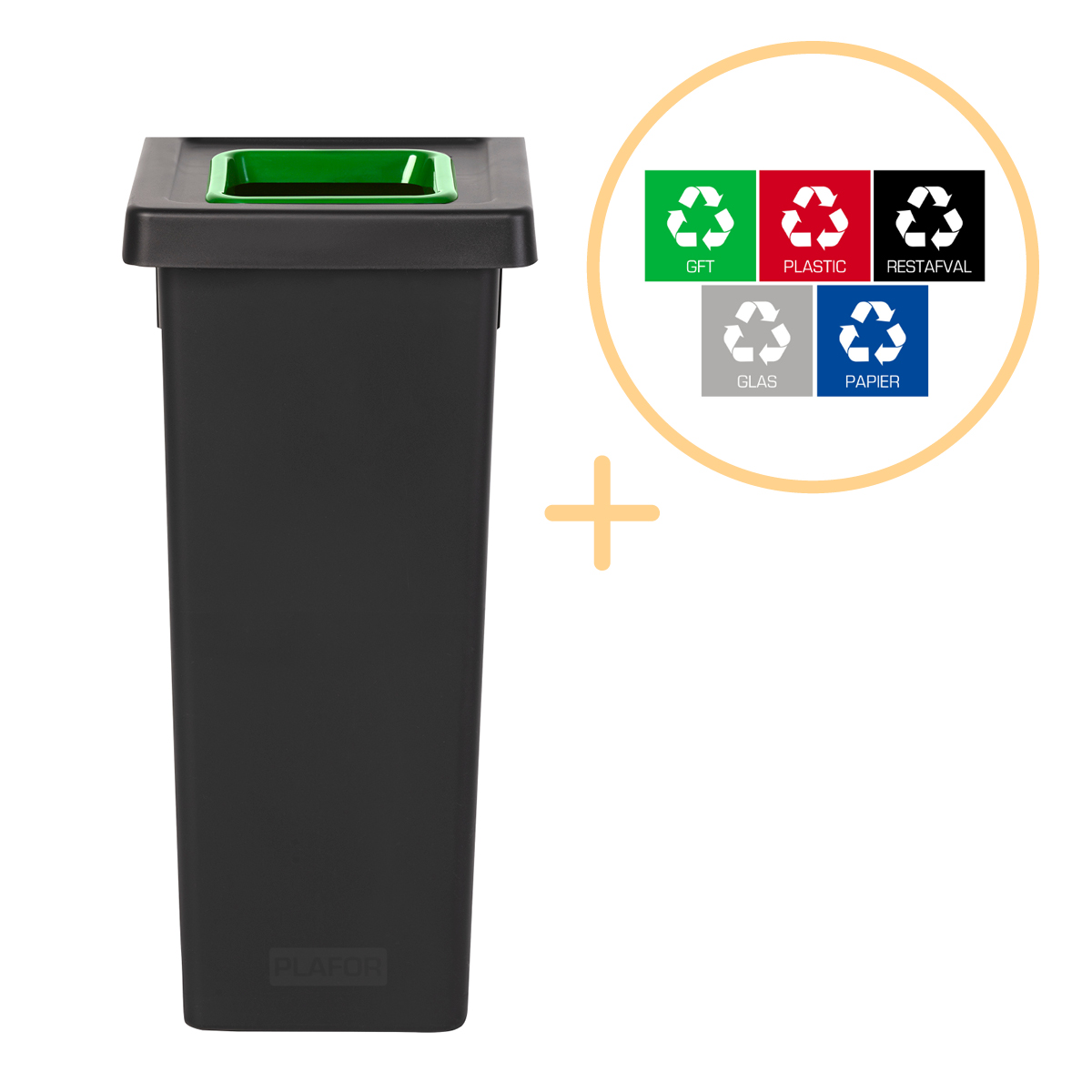 Plafor - Fit Bin 53l - Recycling - Grün PLA146