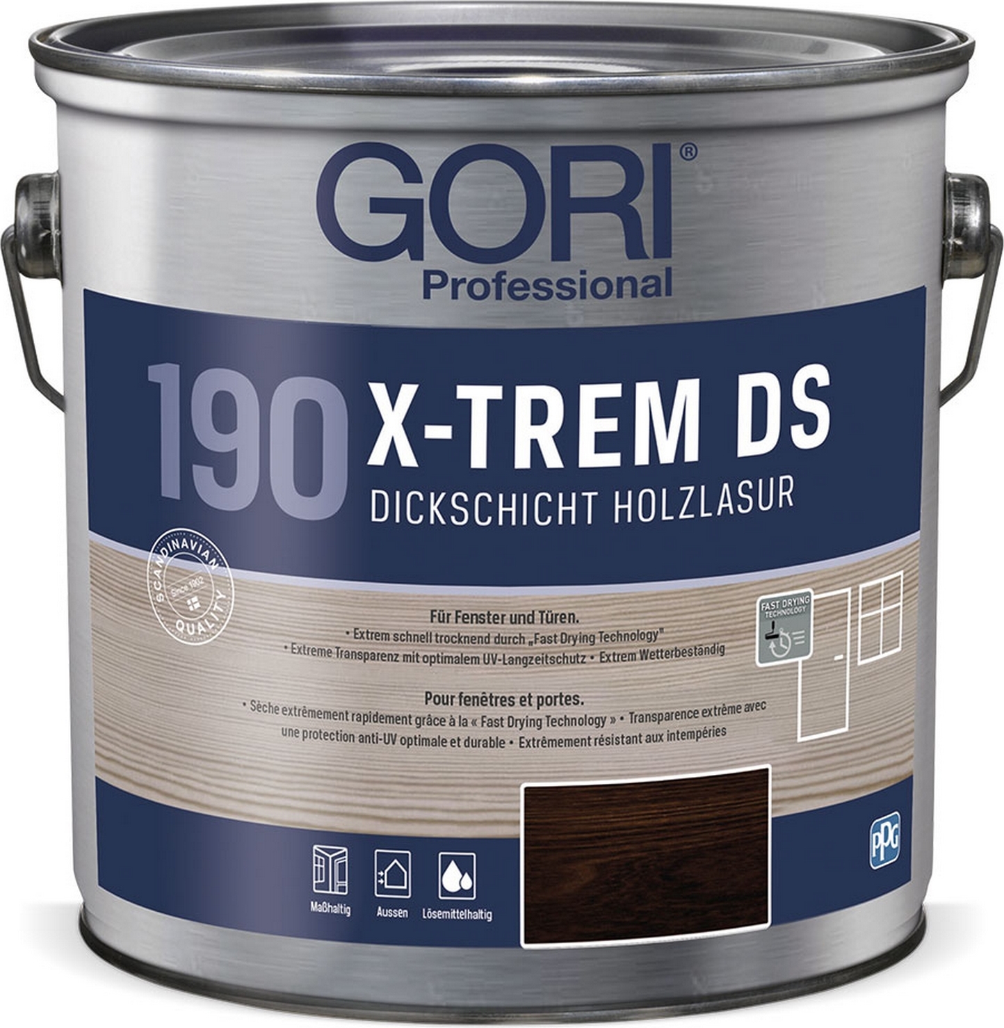 PPG Coatings GORI 190 X-TREM DS - 0,75 LTR (farblos) Dickschichtlasur für Fenster & Türen