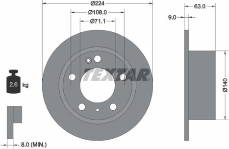Textar Bremsscheibe 92054500