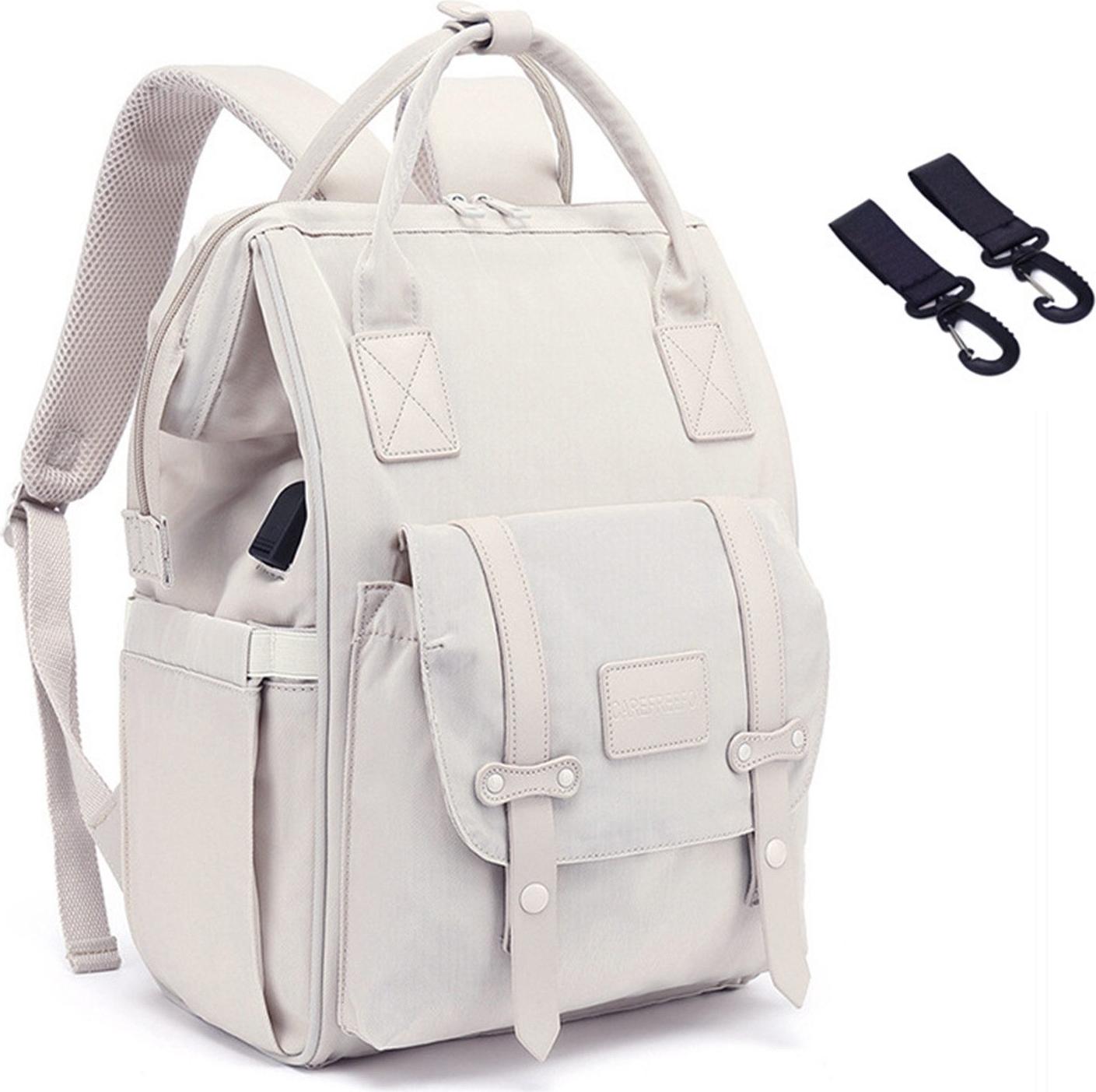 STILVORA Rucksäcke USB Mehrzweck Wickeltasche ,Windeltasche,Praktische, vielseitige Tasche für Ausflüge und Reisen,Kalkfarbe