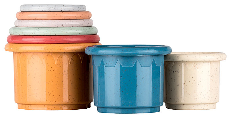 Novatex Baby-Nova Baby Baubecher aus Kunststoff & Weizenstroh