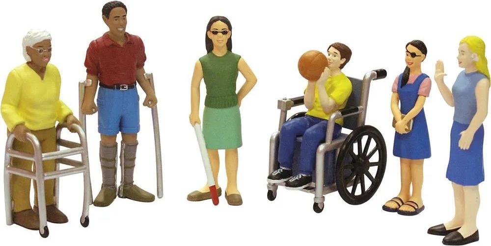 Set mit 6 Figuren für behinderte Menschen - Miniland 27389-UNIT