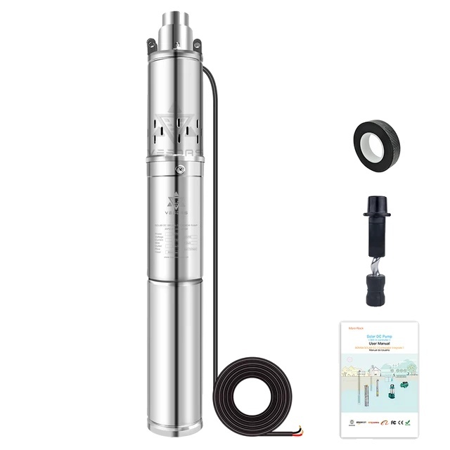 Solárne vodné čerpadlo, výkon 750 W, ponorné čerpadlo, zabudovaný regulátor, 3S18-100-D48-400BI