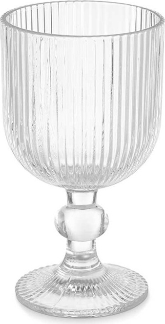 emeco 6 x Weißweingläser Weingläser Weinglas Gläser Set Glas Klar gestreift 260 ml