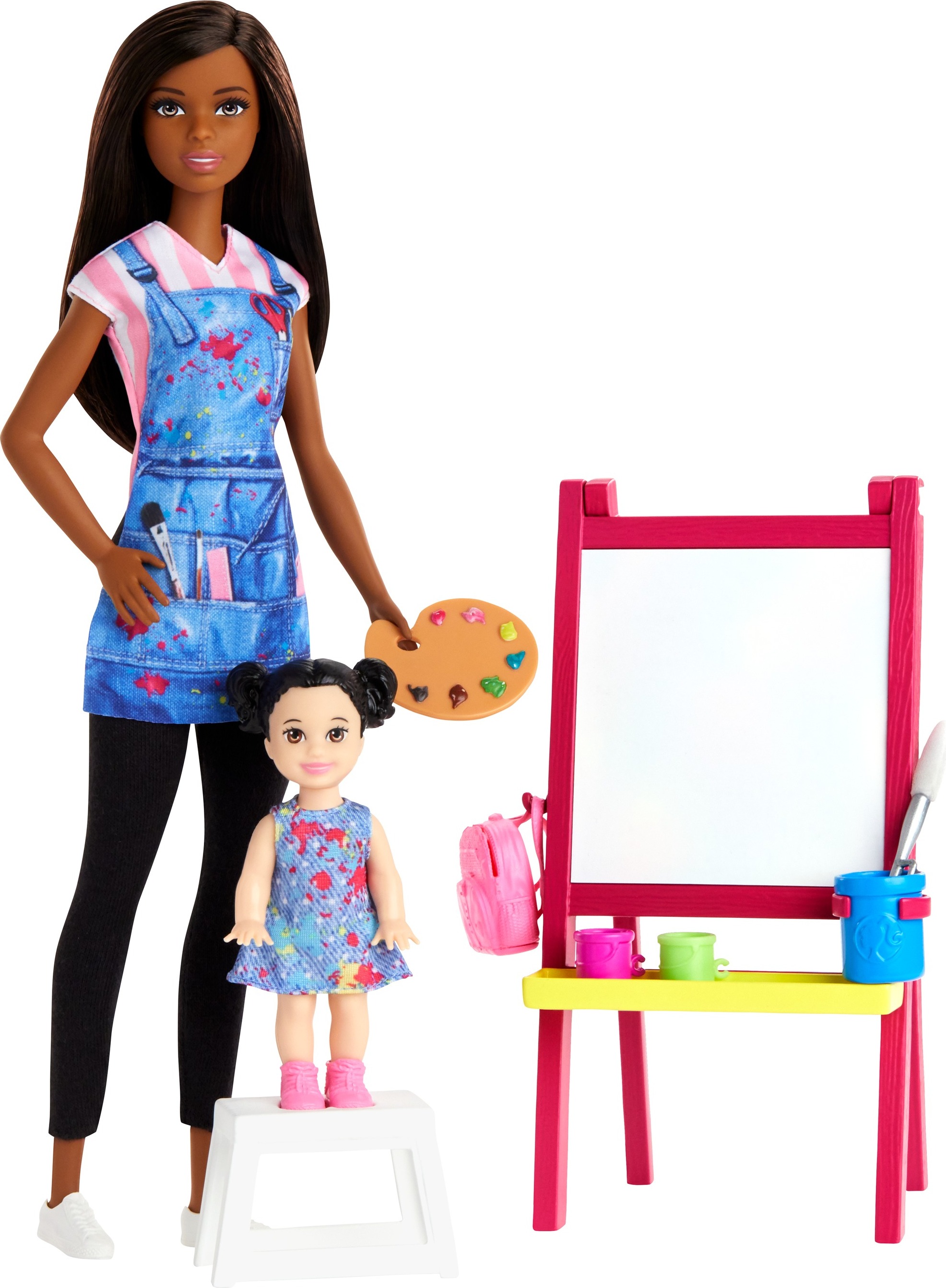 Barbie Kunstlehrerin Puppe (brünett) und Spielset GJM30