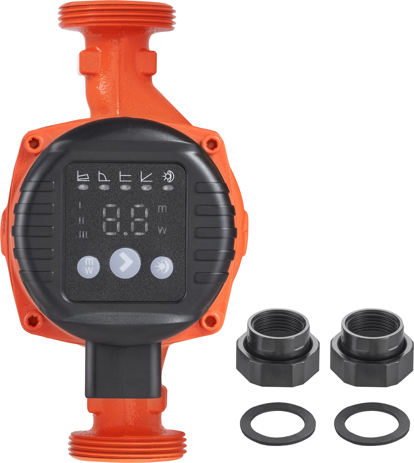 SucceBuy LPS25-4BP-180 Cirkulačné čerpadlo na teplú vodu, 220 V, 22 W, 50 l/min, 4M Max. Dodávaná hlava, závitové pripojenie 1-1/2 palca, 5 inteligentných režimov ovládania, nízka hlučnosť