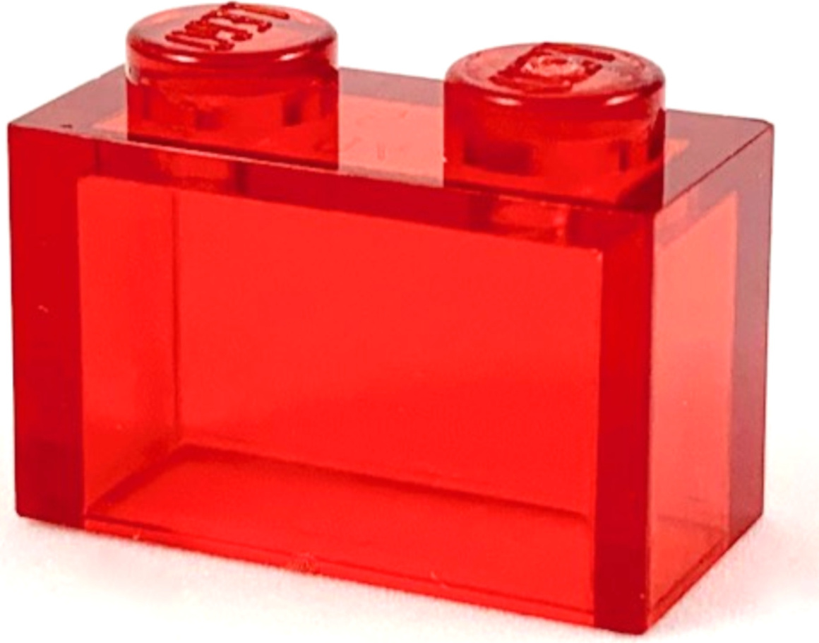 LEGO: 25x Stein 1x2 in transparentem Rot