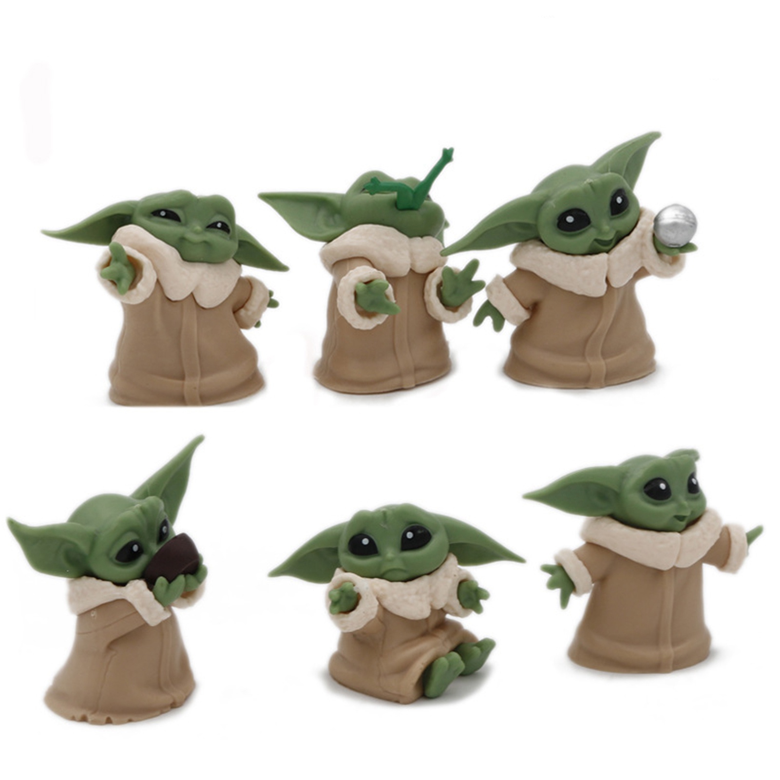 6 Stück Baby Yoda Actionfigur Star Wars Toys The Mandalorian Spielzeuge Geschenk 
