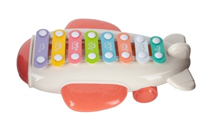 Tulimi Xylophon mit 2 Schlägeln Flugzeuge, rosa