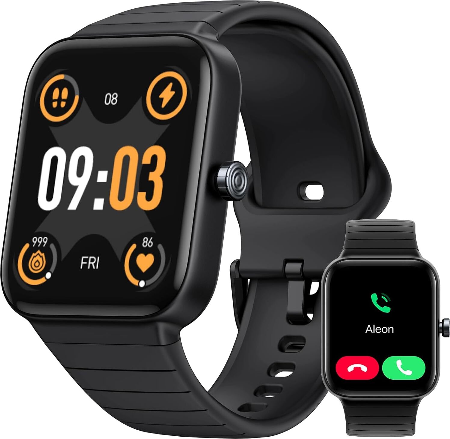 Parsonver GOPO1 Herren -Smartwatch -Telefonfunktion, mehr als 100 Sportmodi, Fitness Watch, Alexa integriert, 1,8 Zoll Tracker, IP68 wasserdicht, Herz SPROD1