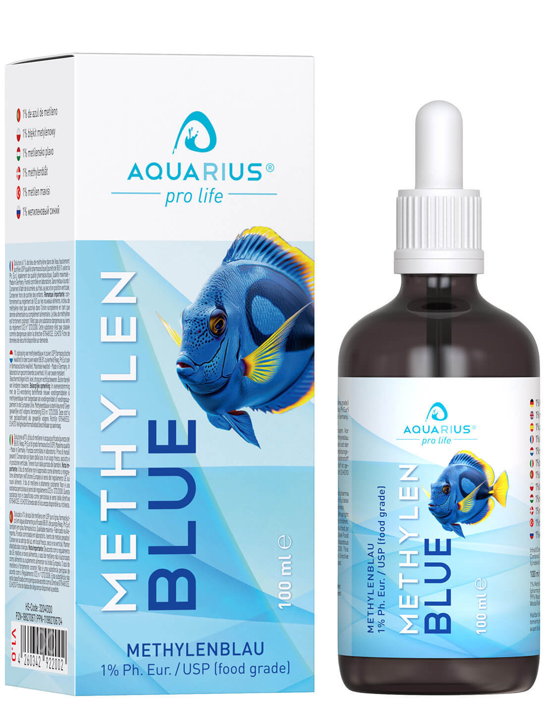 AQUARIUS pro life - MethylenBlau 1% reinst USP (pharma grade) Ph. Eur. 100ml - Methylene Blue Fertiglösung 1071