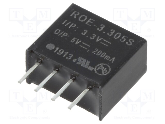 TNE 1x Wandler: DC/DC IAusg: 200mA ROE-3.305S DC/DC Wandler 1W UEing: 2,97÷2,63V _1GH_ROE-3.305S