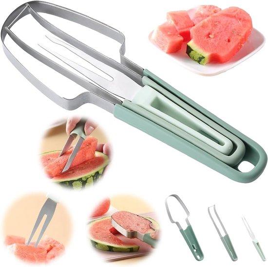 OEM Drei-in-eins-Melonen-Gabel-Schneider - grüner Melonen-Gabel-Satz - Camping- und Picknick-Gabel-Satz - rohstahl - 3-in-1 Melonen-Gabel-Schneider 2026