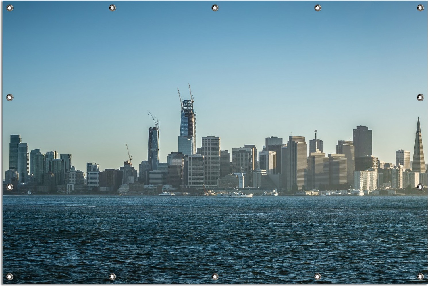 Wallario Outdoor-Poster für Garten oder Balkon, Motiv Skyline von San Francisco, in ca. 120 x 180 cm goban5632-120180