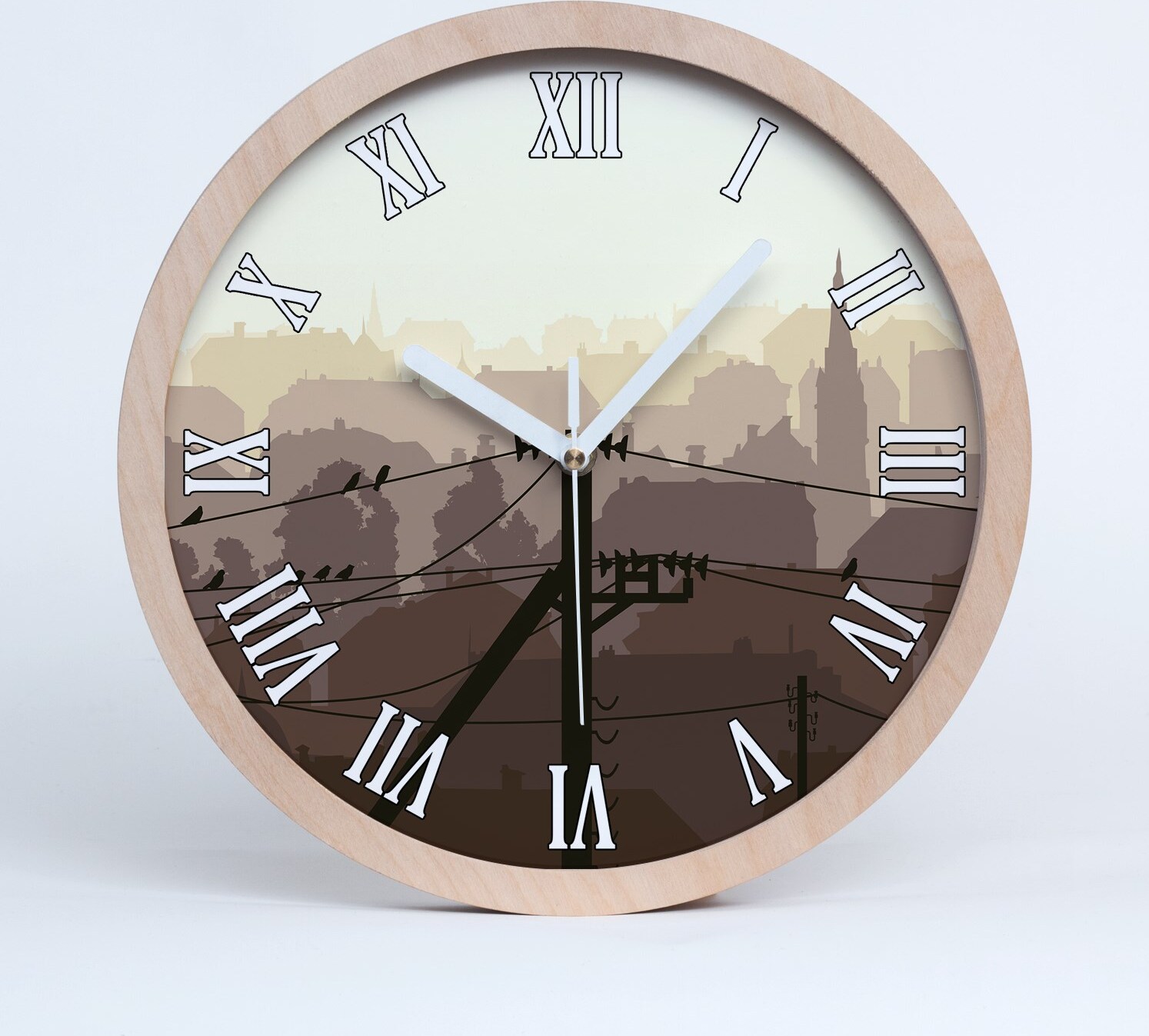 tulup Holzuhr 20fi cm wanduhr - weiße Spitzen - Stadtnetzspannung zdo-20-b-57666255