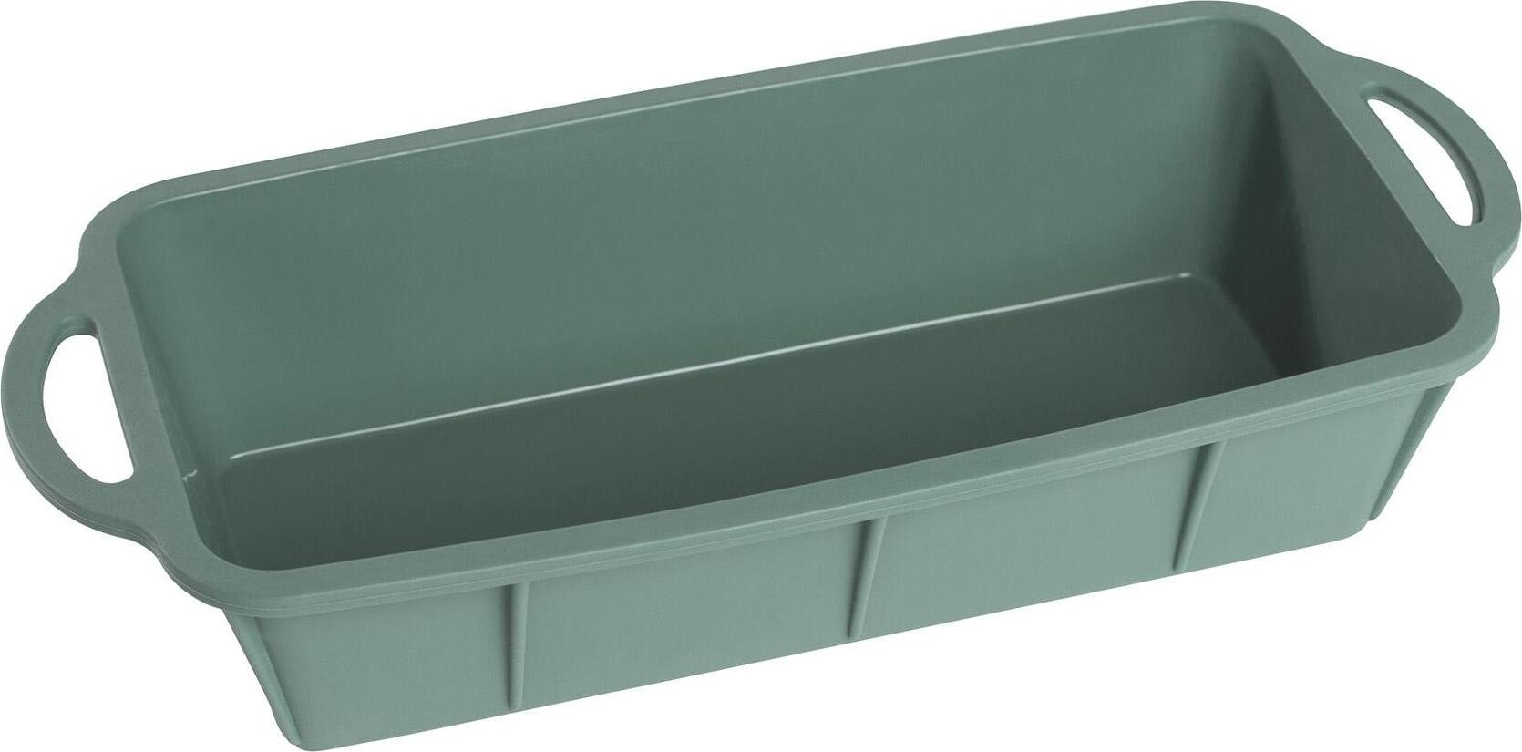 mixcover Silikon Backform Kastenform Backform Kuchenform Brotbackform Königskuchenform mit Anihaftbeschichtung, Länge ca. 30,5 cm, glatt, grün