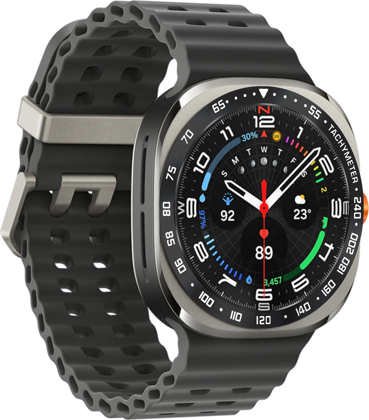 INF Rám z nehrdzavejúcej ocele pre Samsung Galaxy Watch Ultra Čierna + biela