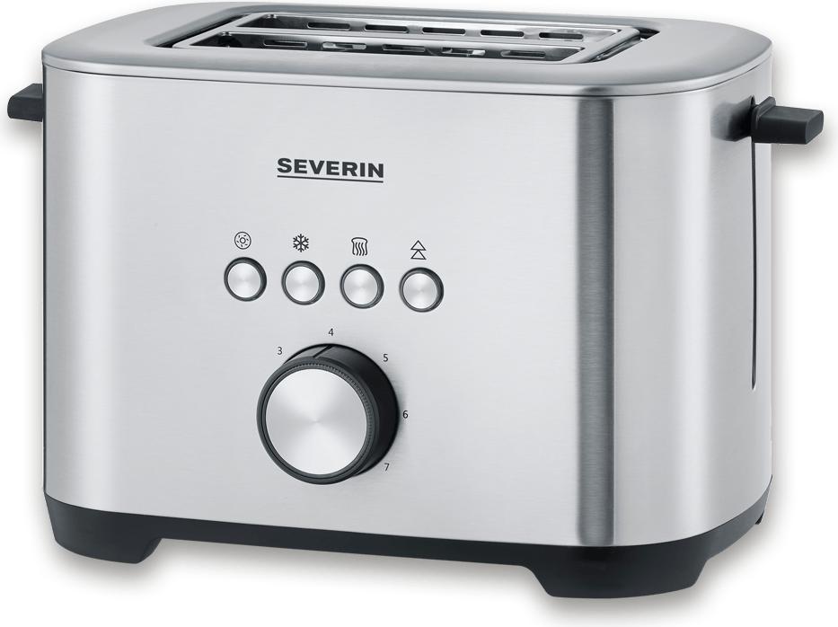Severin Toaster mit Bagel-Funktion AT 2620 gebürstetschwarzsilber Toaster Toaster Mit Bagel-funktion Toaster Edelstahl Toaster Mit Brötchenaufsatz Bagel Toaster 10002620000