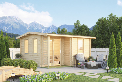 Gartenhaus Outdoor Life Dingwall inkl. Fußboden 460 x 460 cm natur