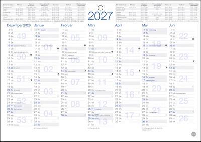 Heye Heye Kalender Heye Wandplaner 2027 A5 mit Kalenderwochen und Schulferienübersicht