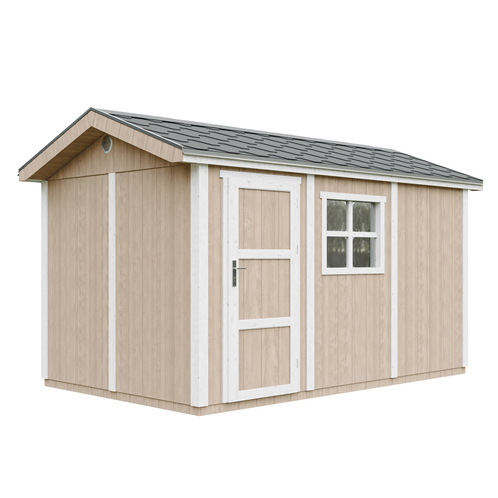 Gartenhaus 8,68 m² - H252x250x412 cm – Timbela M914-TERRA BROWN