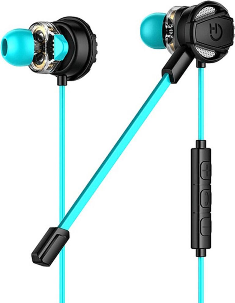 Gaming Headset mit Mikrofon Hiditec GHE010002 (3.5 mm) Schwarz Blau