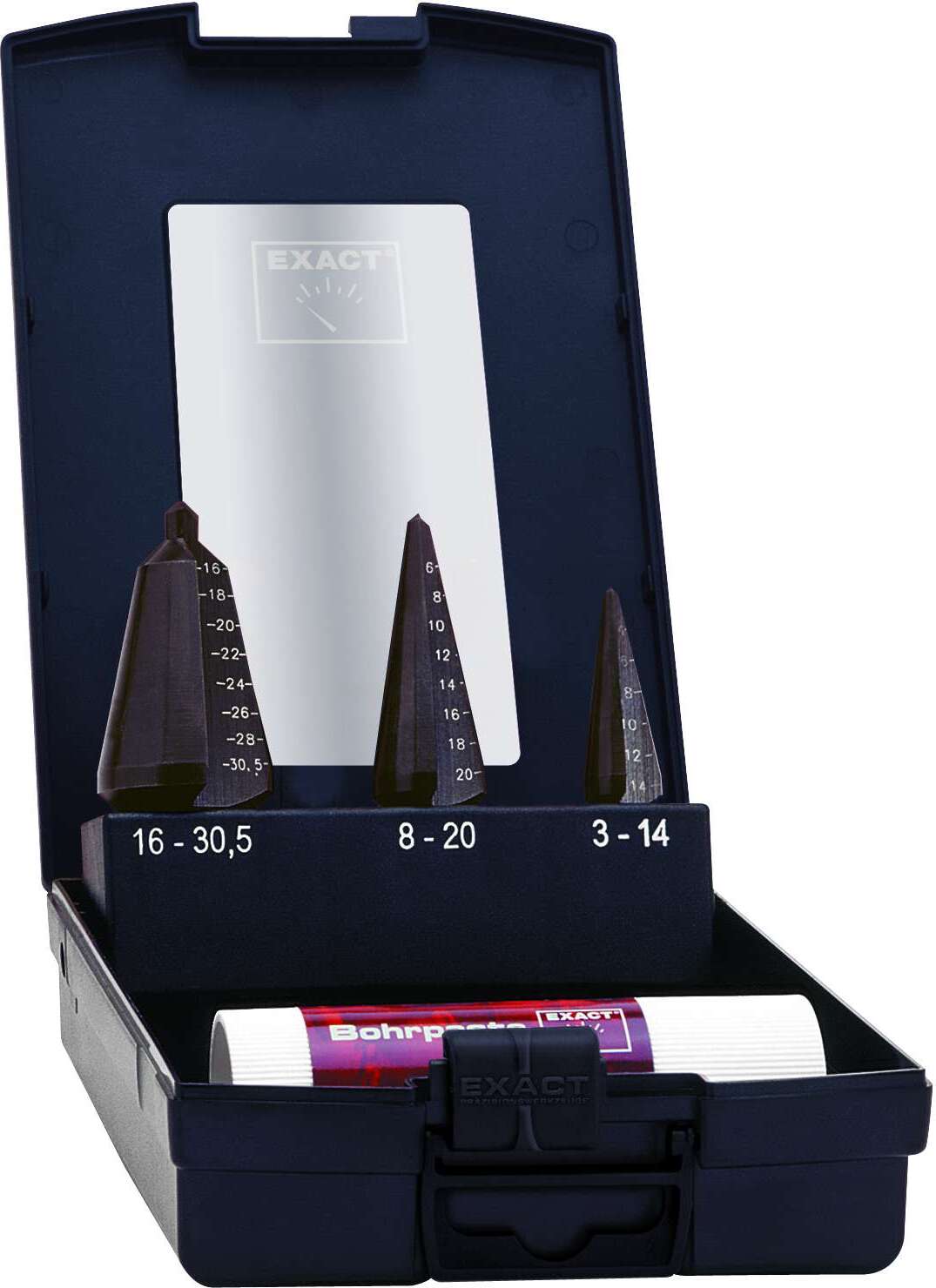 Exact Blechschälbohrer Set 3 tlg. 3,0 - 30,5 mm + Bohrpaste ( 05209 ) HSS VAP 1605209