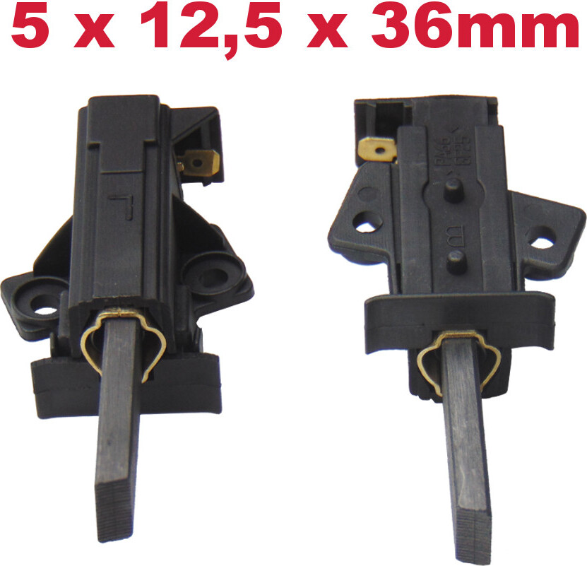 Trade-Shop 2x Kohlebürsten 5x12,5x36mm mit Halter L für Quelle MATURAAUTOSTATIK1100T MATURATURBODUO850SL MATURATURBO1102SL MATURATURBO1102SEELEK 170077503