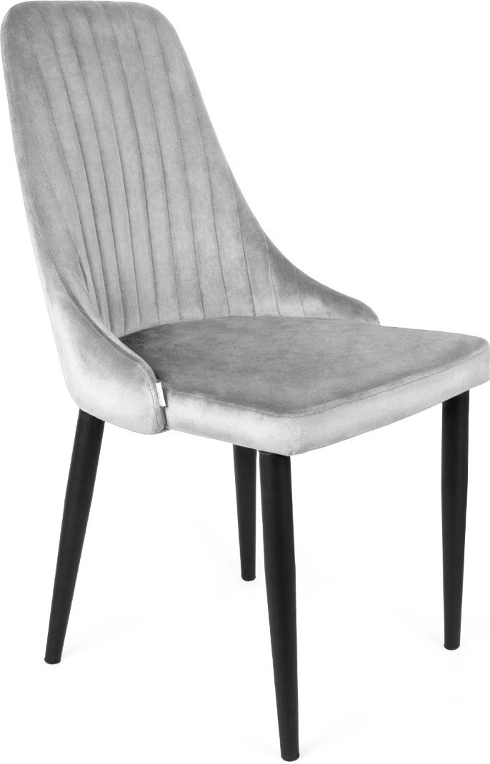 Stuhl Wohnzimmerstuhl Küchenstuhl Esszimmerstuhl Lehnstuhl LOUIS Veloursstuhl grau 44x59x88 cm HOMLA