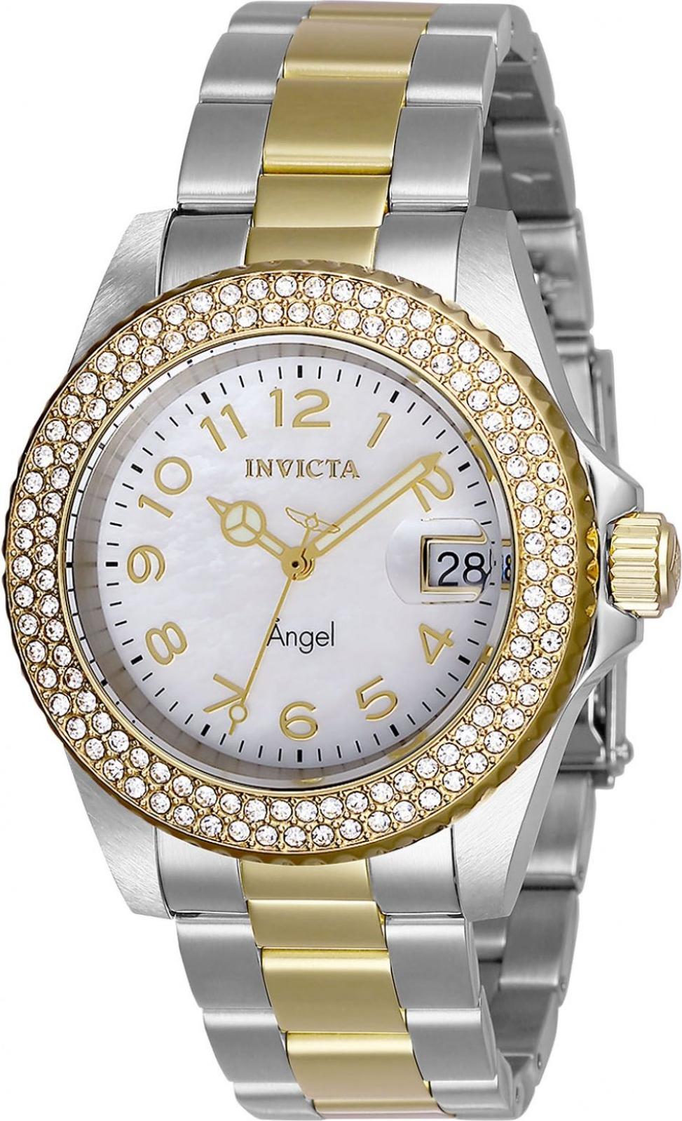Invicta Angel 28675 - Dámske Náramkové Hondiky - Quarz - Nerezová oceľ s bielym ciferníkom - 40mm