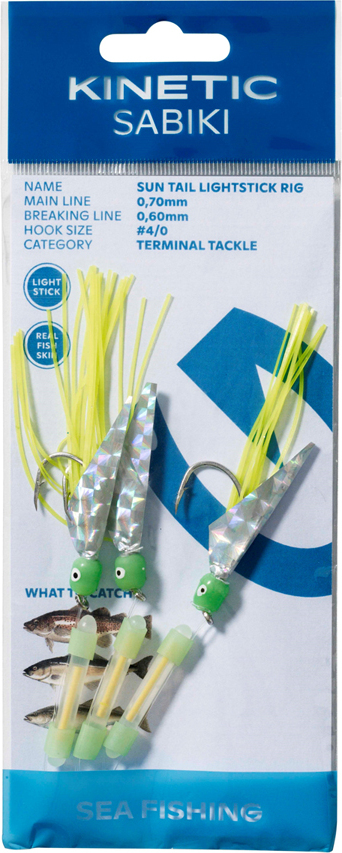 Kinetic Sabiki Sun Tail Lightstick Rig #4/0 Yellow/Green F212-442-047