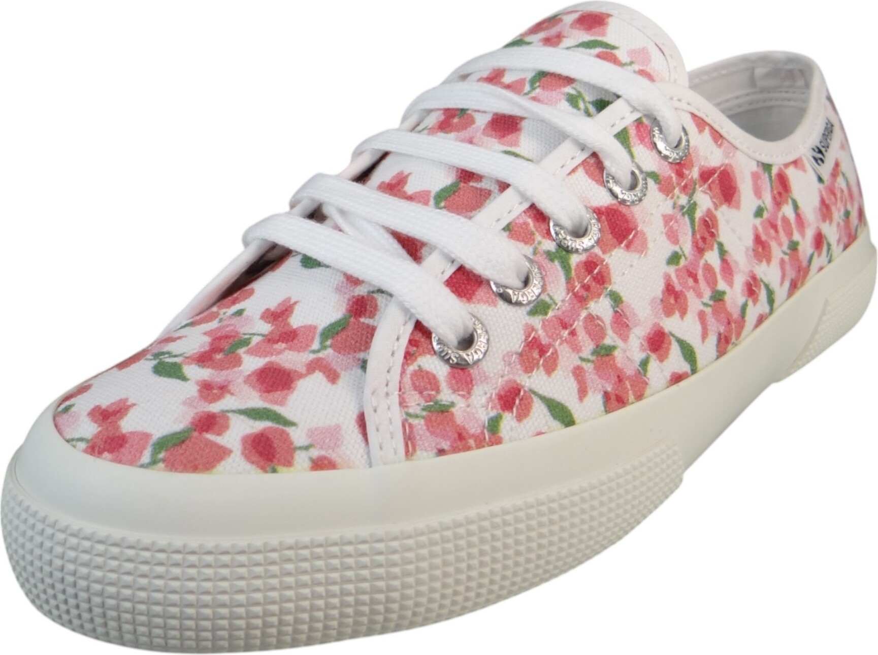 Superga Damen Low Sneaker 3750 Bouganvillea Print Leggera S71472W Weiß