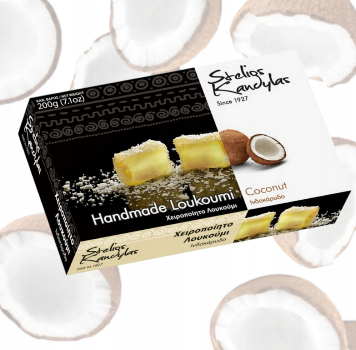 Kandylas Loukoumi mit Kokosraspeln 200 g handgemacht aus Griechenland