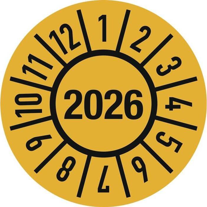 Schilderfabrikation Moedel GmbH Einjahresprüfplakette D.15mm J.2026 m.Monaten Folie 104090