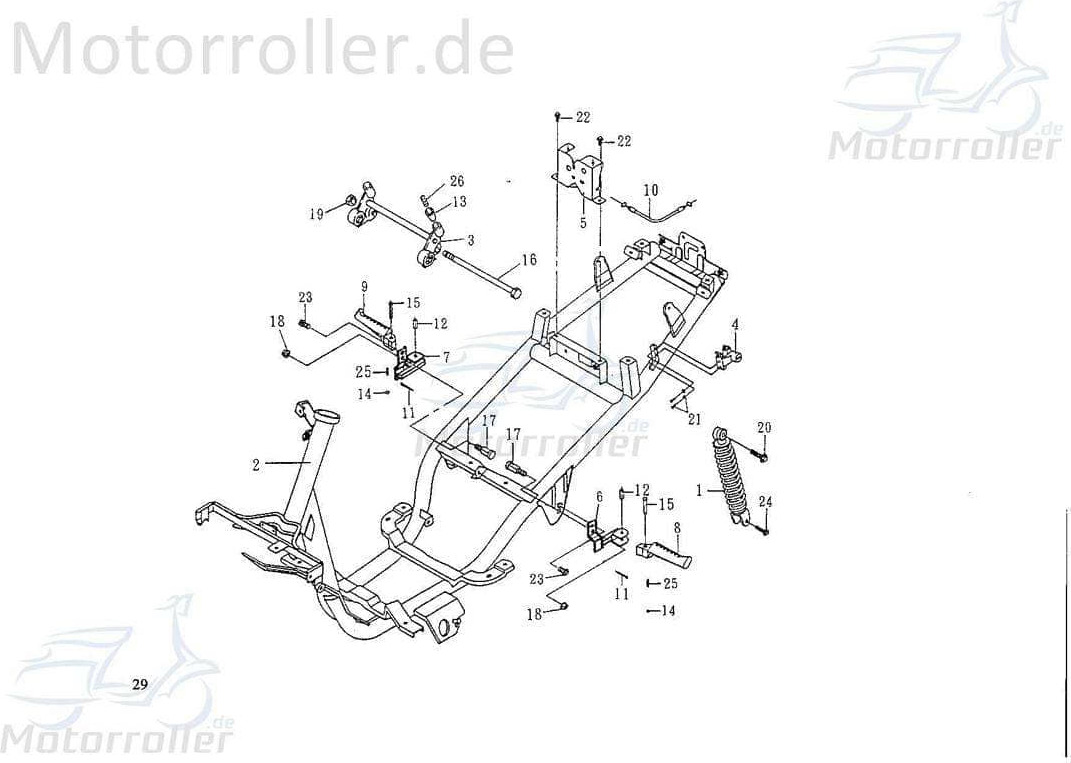 Rex Sport SMC Extra 50 Off Road Fußrastenhalter 50ccm 2Takt 53422-PAF-00 Motorroller.de rechts Fußrastenhalterung Fußablagehalter Fußtritthalter Fuß-Tritthalter
