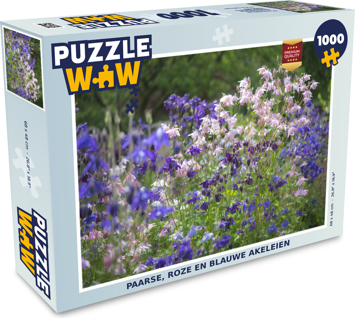 MuchoWow® Puzzle 1000 Teile Lila, rosa und blaue Akeleien - Erwachsene - Rätsel 136|51160615