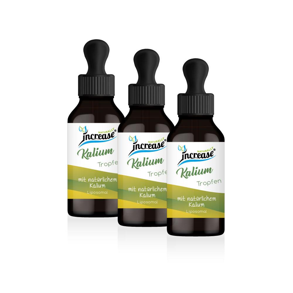 Increase Nimm 3, zahl 2 Aktion Liposomale Kalium Tropfen hochdosiert - 4000mg Kalium pro Tag (360.000mg Kalium in 3 Flaschen) - Keto MCT Öl C8 & C10