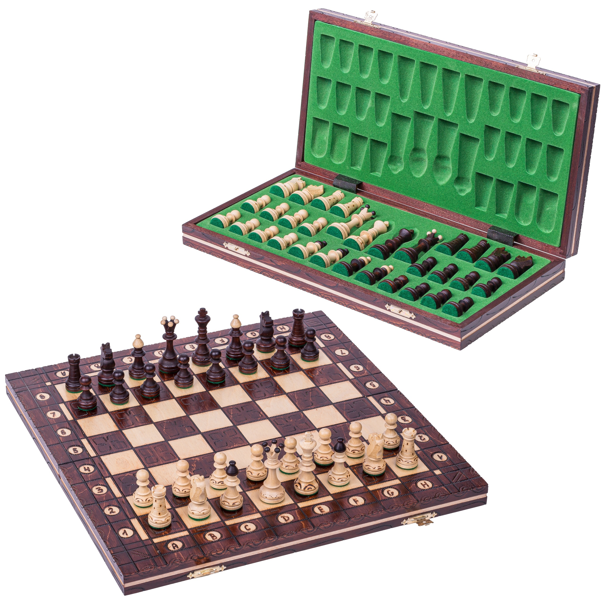SQUARE - Schach aus Holz - JUNIOR AG - 41 x 41 cm - Schachspiel : Schachfiguren & Schachbrett 2787