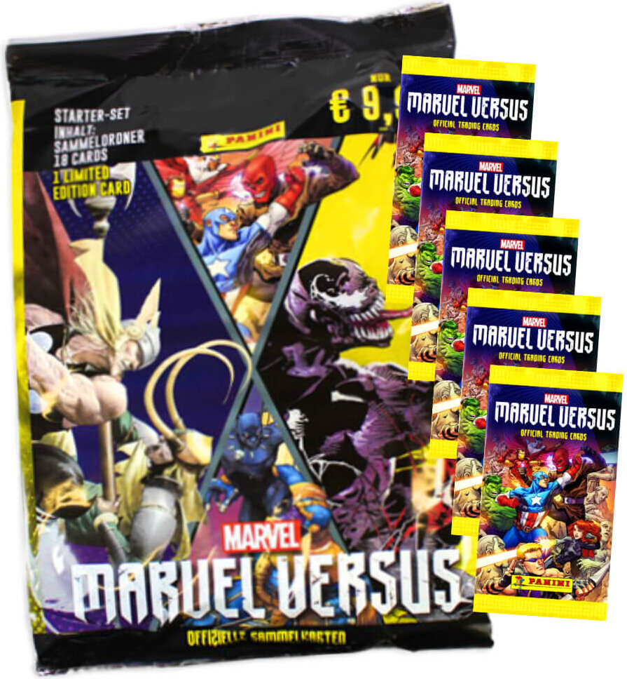 Panini Marvel Versus Cards - Sammelkarten (2022) - 1 Starter + 5 Booster Sammelkarten