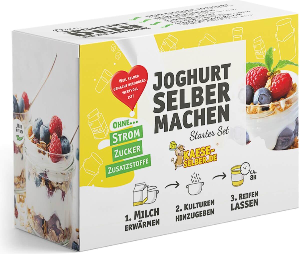KAESE SELBER Joghurt selber machen Starter Set - Joghurtkultur wählbar: mit Y Kultur (mildes Aroma)