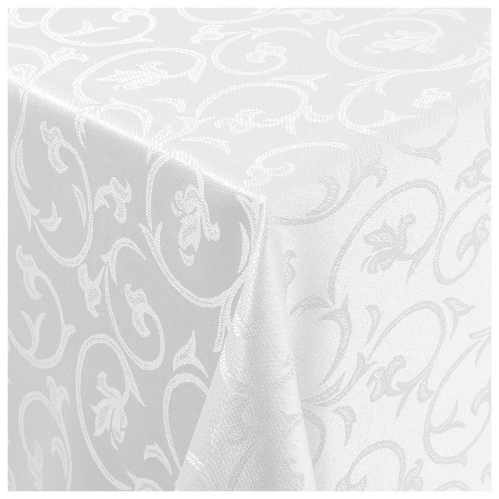 5x 120x145 cm Tischdecke Tafeltuch Tablecloth Damast Baumwolle   weiß glatt 