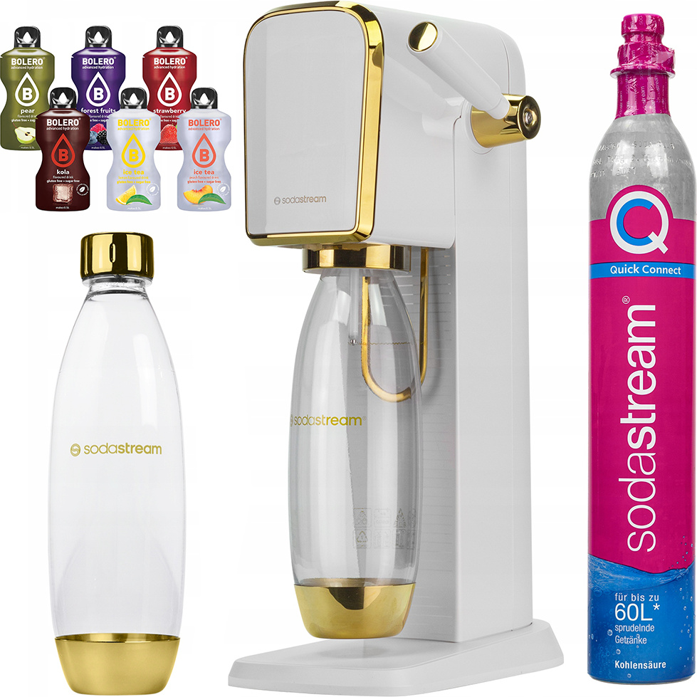 Sodastream Sada ART Bielo zlatá flaša + náboj + doplnky