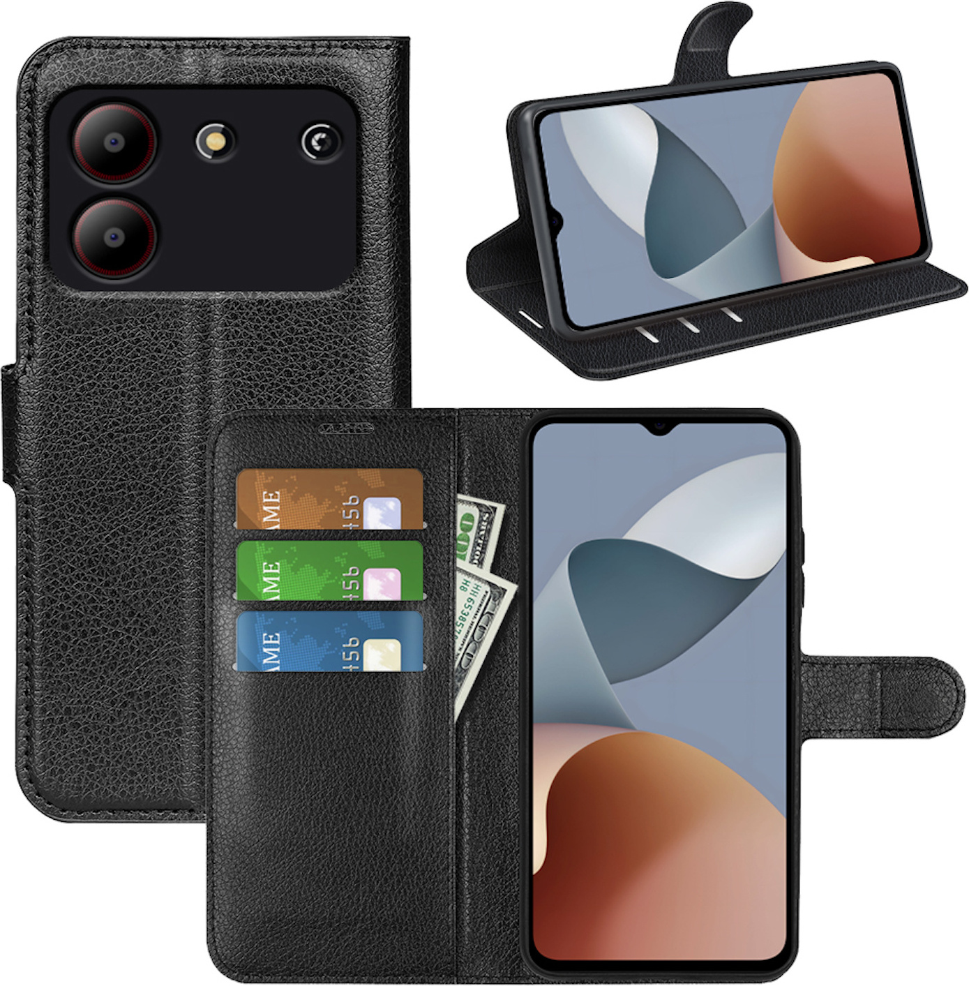 Custodia Portafoglio ZTE Blade A71 Cadorabo Verde Arm - Flip Cover Pro